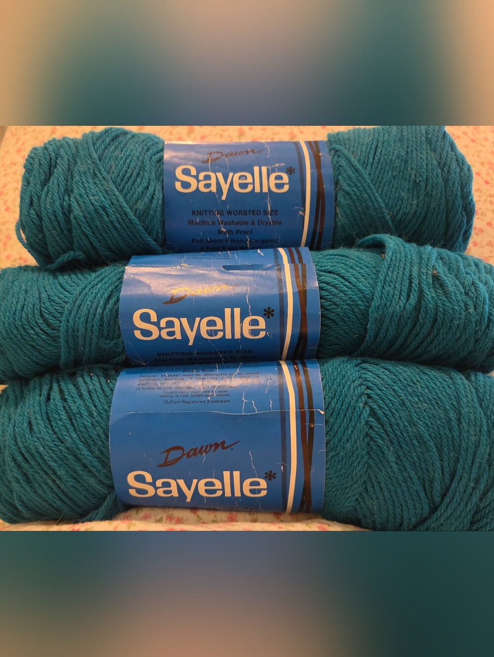 VINTAGE SAYELLE YARN 334 Peacock
